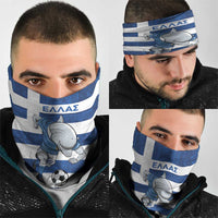 Greece Football Neck Gaiter Dolphin Mascot Grunge Style - Wonder Print Shop