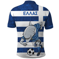 Greece Football Polo Shirt Dolphin Mascot Grunge Style - Wonder Print Shop