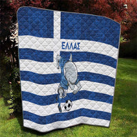 Greece Football Quilt Dolphin Mascot Grunge Style - Wonder Print Shop