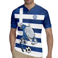 Greece Football Rugby Jersey Dolphin Mascot Grunge Style - Wonder Print Shop