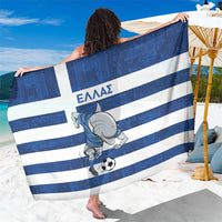Greece Football Sarong Dolphin Mascot Grunge Style - Wonder Print Shop
