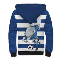 Greece Football Sherpa Hoodie Dolphin Mascot Grunge Style - Wonder Print Shop