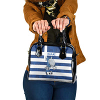 Greece Football Shoulder Handbag Dolphin Mascot Grunge Style - Wonder Print Shop