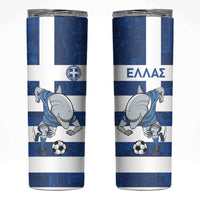 Greece Football Skinny Tumbler Dolphin Mascot Grunge Style - Wonder Print Shop