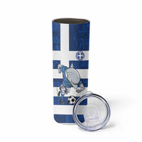 Greece Football Skinny Tumbler Dolphin Mascot Grunge Style - Wonder Print Shop