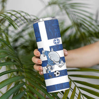 Greece Football Skinny Tumbler Dolphin Mascot Grunge Style - Wonder Print Shop