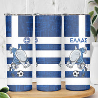 Greece Football Skinny Tumbler Dolphin Mascot Grunge Style - Wonder Print Shop