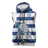 Greece Football Sleeveless Zip Hoodie Dolphin Mascot Grunge Style - Wonder Print Shop