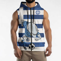 Greece Football Sleeveless Zip Hoodie Dolphin Mascot Grunge Style - Wonder Print Shop