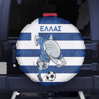 Greece Football Spare Tire Cover Dolphin Mascot Grunge Style - Wonder Print Shop