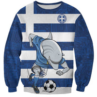 Greece Football Sweatshirt Dolphin Mascot Grunge Style - Wonder Print Shop