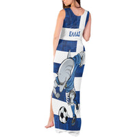 Greece Football Tank Maxi Dress Dolphin Mascot Grunge Style - Wonder Print Shop