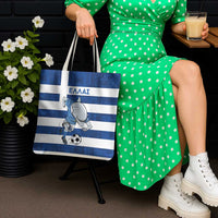 Greece Football Tote Bag Dolphin Mascot Grunge Style - Wonder Print Shop