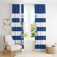 Greece Football Window Curtain Dolphin Mascot Grunge Style - Wonder Print Shop