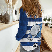 Greece Football Women Casual Shirt Dolphin Mascot Grunge Style - Wonder Print Shop