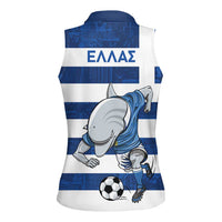 Greece Football Women Sleeveless Polo Shirt Dolphin Mascot Grunge Style - Wonder Print Shop