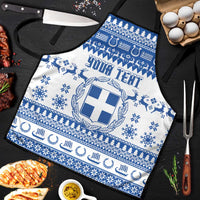 Personalized Christmas Greece Coat Of Arms Apron Hellas Kala Christougena - Wonder Print Shop