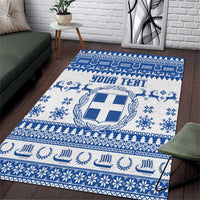 Personalized Christmas Greece Coat Of Arms Area Rug Hellas Kala Christougena - Wonder Print Shop