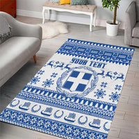 Personalized Christmas Greece Coat Of Arms Area Rug Hellas Kala Christougena - Wonder Print Shop