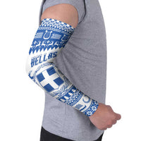 Personalized Christmas Greece Coat Of Arms Arm Sleeves Hellas Kala Christougena - Wonder Print Shop