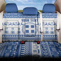 Personalized Christmas Greece Coat Of Arms Back Car Seat Cover Hellas Kala Christougena - Wonder Print Shop