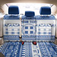 Personalized Christmas Greece Coat Of Arms Back Car Seat Cover Hellas Kala Christougena - Wonder Print Shop