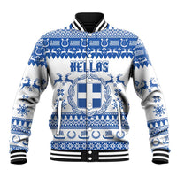 Personalized Christmas Greece Coat Of Arms Baseball Jacket Hellas Kala Christougena - Wonder Print Shop