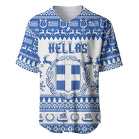 Personalized Christmas Greece Coat Of Arms Baseball Jersey Hellas Kala Christougena - Wonder Print Shop