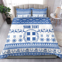 Personalized Christmas Greece Coat Of Arms Bedding Set Hellas Kala Christougena - Wonder Print Shop