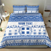 Personalized Christmas Greece Coat Of Arms Bedding Set Hellas Kala Christougena - Wonder Print Shop
