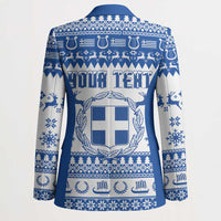 Personalized Christmas Greece Coat Of Arms Blazer Hellas Kala Christougena - Wonder Print Shop