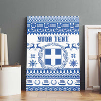 Personalized Christmas Greece Coat Of Arms Canvas Wall Art Hellas Kala Christougena - Wonder Print Shop