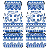 Personalized Christmas Greece Coat Of Arms Car Mats Hellas Kala Christougena - Wonder Print Shop