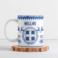 Personalized Christmas Greece Coat Of Arms Ceramic Mug Hellas Kala Christougena - Wonder Print Shop