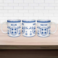 Personalized Christmas Greece Coat Of Arms Ceramic Mug Hellas Kala Christougena - Wonder Print Shop