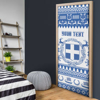 Personalized Christmas Greece Coat Of Arms Door Cover Hellas Kala Christougena - Wonder Print Shop