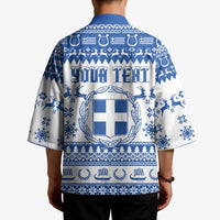 Personalized Christmas Greece Coat Of Arms Kimono Hellas Kala Christougena - Wonder Print Shop