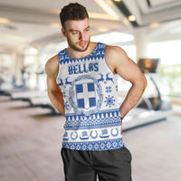 Personalized Christmas Greece Coat Of Arms Men Tank Top Hellas Kala Christougena - Wonder Print Shop