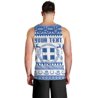 Personalized Christmas Greece Coat Of Arms Men Tank Top Hellas Kala Christougena - Wonder Print Shop
