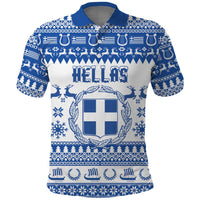 Personalized Christmas Greece Coat Of Arms Polo Shirt Hellas Kala Christougena - Wonder Print Shop