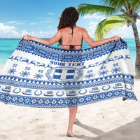 Personalized Christmas Greece Coat Of Arms Sarong Hellas Kala Christougena - Wonder Print Shop