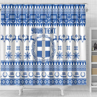 Personalized Christmas Greece Coat Of Arms Shower Curtain Hellas Kala Christougena - Wonder Print Shop