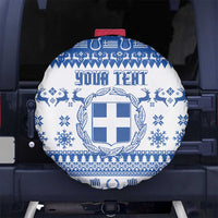 Personalized Christmas Greece Coat Of Arms Spare Tire Cover Hellas Kala Christougena - Wonder Print Shop