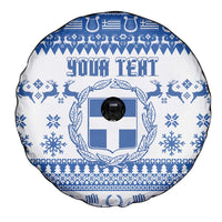 Personalized Christmas Greece Coat Of Arms Spare Tire Cover Hellas Kala Christougena - Wonder Print Shop