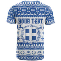 Personalized Christmas Greece Coat Of Arms T Shirt Hellas Kala Christougena - Wonder Print Shop