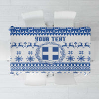 Personalized Christmas Greece Coat Of Arms Tablecloth Hellas Kala Christougena - Wonder Print Shop