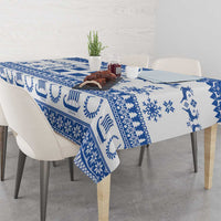 Personalized Christmas Greece Coat Of Arms Tablecloth Hellas Kala Christougena - Wonder Print Shop