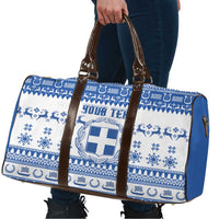 Personalized Christmas Greece Coat Of Arms Travel Bag Hellas Kala Christougena - Wonder Print Shop