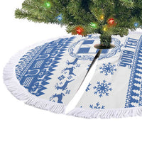 Personalized Christmas Greece Coat Of Arms Tree Skirt Hellas Kala Christougena - Wonder Print Shop
