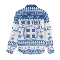 Personalized Christmas Greece Coat Of Arms Women Casual Shirt Hellas Kala Christougena - Wonder Print Shop